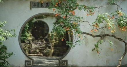 月洞门，脱俗圆满的传统园林之美